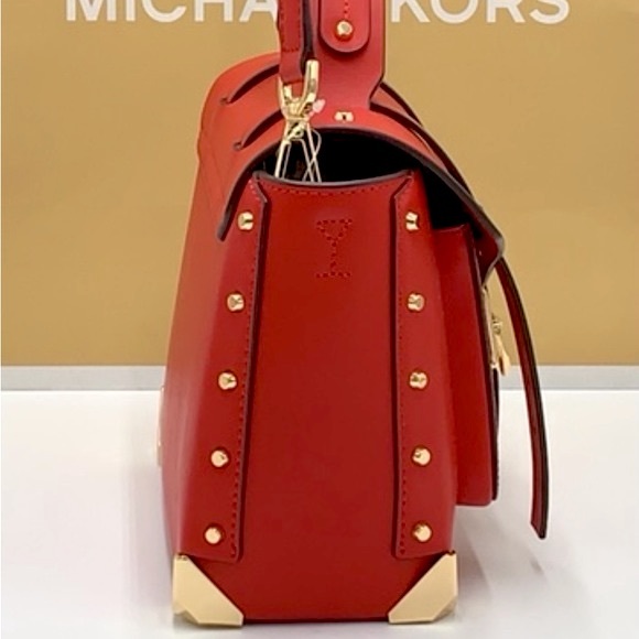 MICHAEL KORS MANHATTAN MEDIUM TOP HANDLE SATCHEL/SHOULDER/CROSSBODY FLAME COLOR - Picture 6 of 14